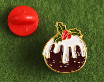 Christmas Pudding Enamel Pin Badge