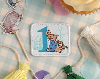 1 Year Old Peter Rabbit Woven Patch - Beatrix Potter