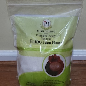 Yam Flour 4.4lb/Amala Dudu/ Elubo/ Fufu Flour/ Foufou Flour/ Fufu Powder/African Food/ African Grocery/International Market Food.