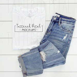 Bella Canvas 3001 white tee mockup | Bella Canvas flat lay | Bella Canvas white shirt mock up | t-shirt mockup | tee shirt flat lay
