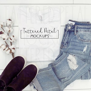 Bella Canvas 3001 white tee mockup | Bella Canvas flat lay | Bella Canvas white shirt mock up | t-shirt mockup | tee shirt flat lay