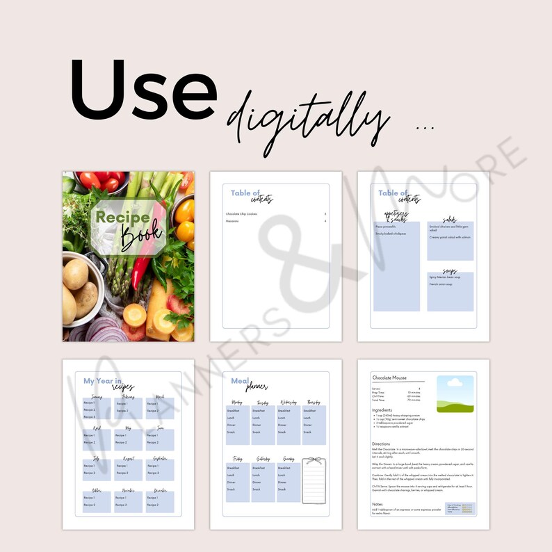 Editable Recipe Book Template Canva Cookbook Minimal Design Family DIY ...