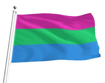 Puede incluir: Una bandera con tres franjas horizontales: rosa, verde y azul. La bandera ondea al viento.