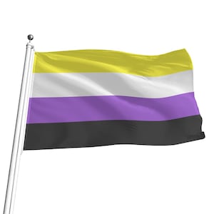 Non-Binary Pride Flag, 5 sizes, LGBT Pride Flag, Rainbow Pride, ideal for pride marches, flagpoles, wall hanging, Free Worldwide Shipping