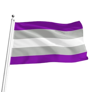 Gray Asexual Pride Flag, 5 sizes, LGBTQ+ Pride Flag, ideal for pride marches, flagpoles, wall hanging, Free Worldwide Shipping