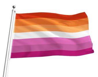 Bandera del Orgullo Lésbico de Alta Calidad - 7 Rayas, 5 tamaños, Bandera del Orgullo LGBTQ+, Ideal para marchas del orgullo, astas de bandera, para colgar en la pared, Envío Gratis