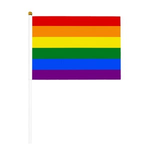 Set of 6 Small Rainbow Flags with Stick | 8.3&quot;x5.5&quot; | 21x14cm | Ideal for Pride Marches, Decoration, Team Activities | Free Shipping