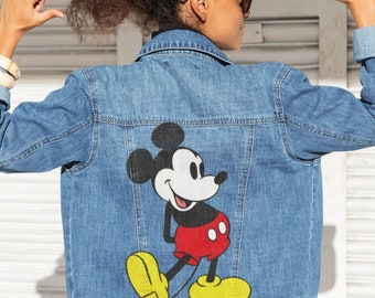 Mickey Mouse Hand-Painted Jacket | Jean Jacket and Delivery Included | Disney Mickey Mouse | MickeyMouse | Mouse Shirts | Dis ney Mous