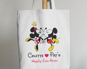 Custom order for 1 Hand-painted Tote Canvas Bags with Disney Wedding Shower theme for Ann - Delivered in person in Orlando