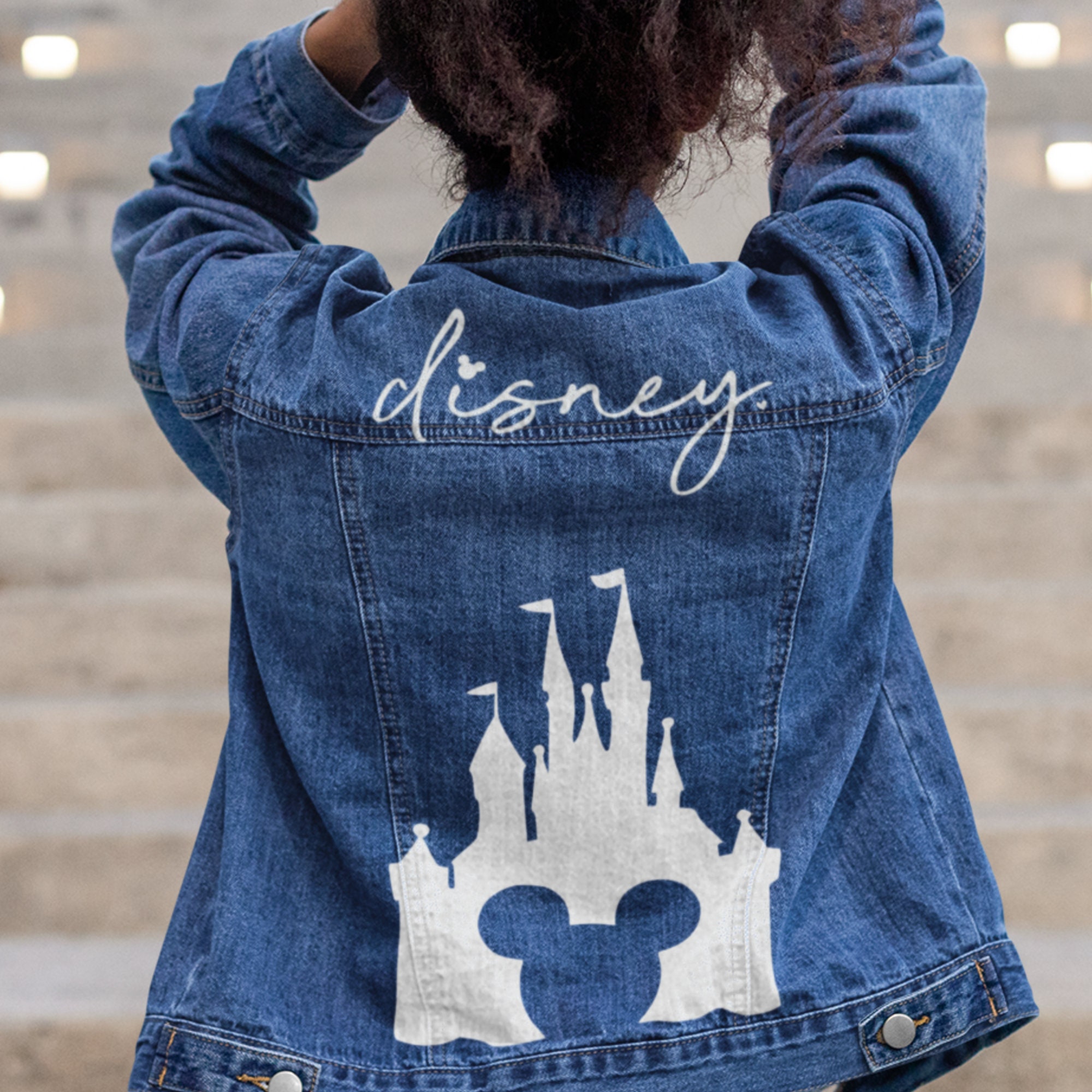 Jean Jacket, Disney Jacket, Elegant Disney Castle Jean Jacket