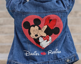 Mickey and Minnie Hand-painted Jacket - Disney Custom Design