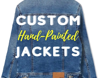 Chaquetas Jean pintadas a mano personalizadas, ¡cualquier diseño que desees!