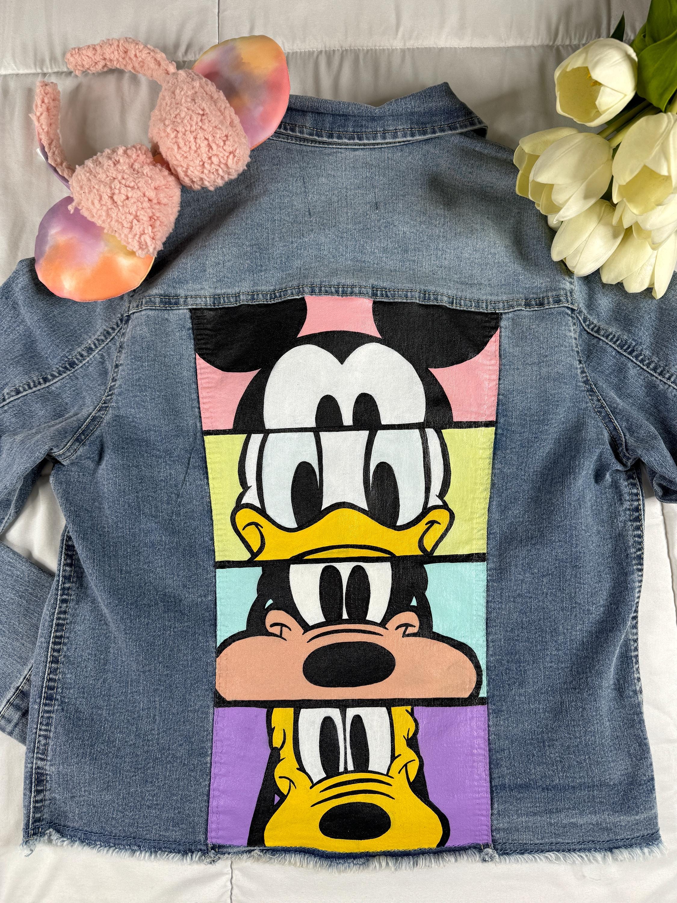 Hand-painted Mickey & Friends Denim Jacket – Custom Disney Jean