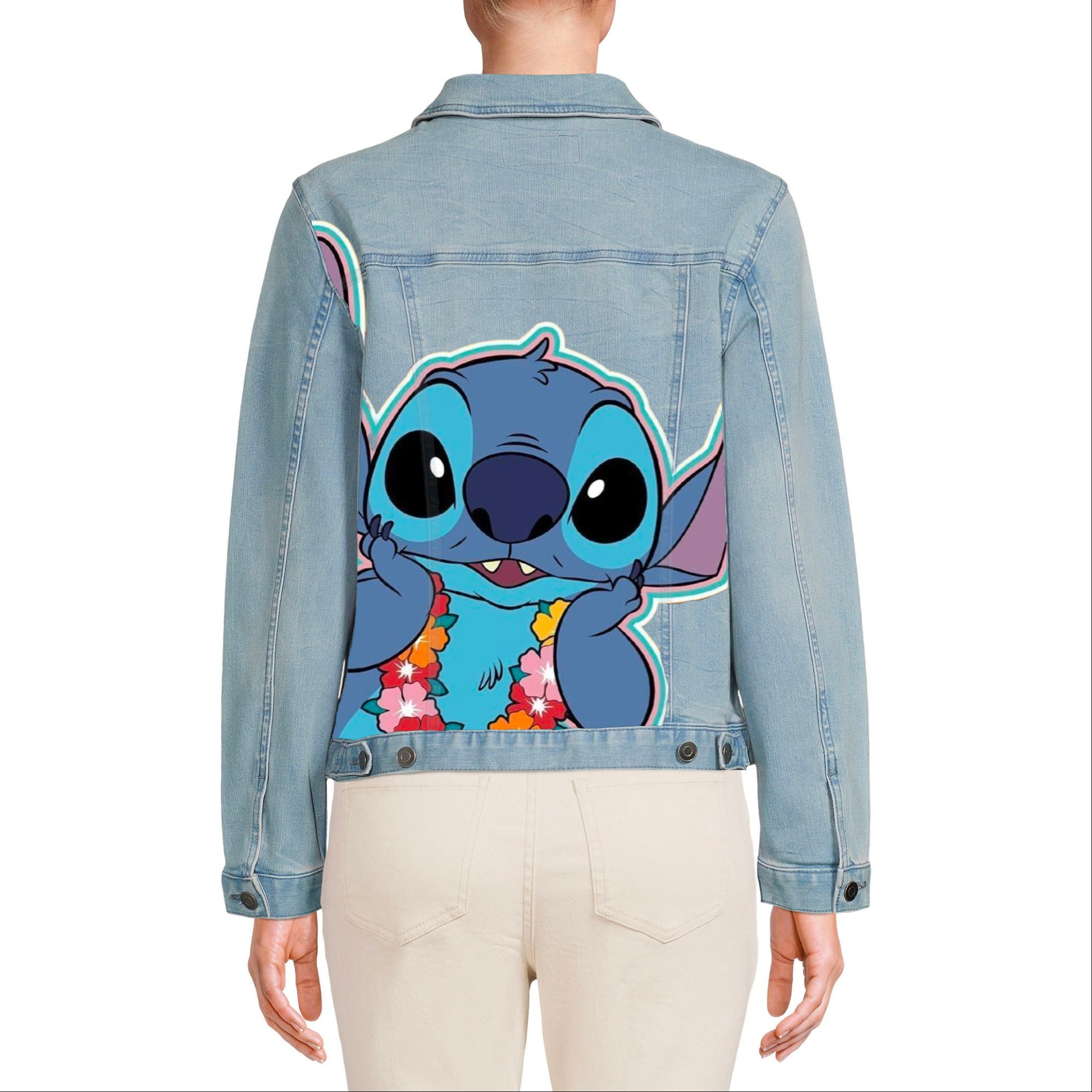 Stitch Hand-painted Jacket - Disney Custom Design | Disney Jean