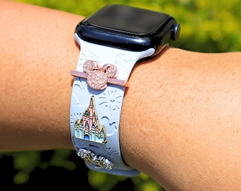 Gift For Disney Lover, Disney Castle Theme Apple Watch Band, All sizes, Apple Watch Woman Silicone