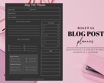 Blog Post Planner | Blog Post Template | Blog Planner | Blogging | Digital Planning