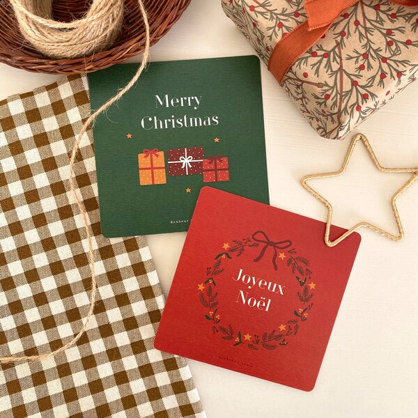 Cartes de Noël, cartes de vœux « Un Noël authentique », format carré
