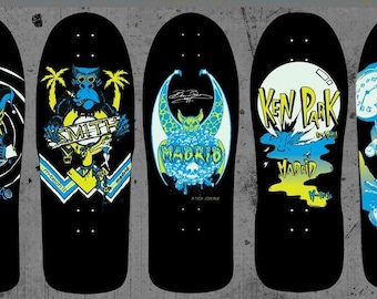 Madrid Reissue Series - Glow In The Dark Skateboard Deck Limited Edition - 5 Styles - Sold Individually