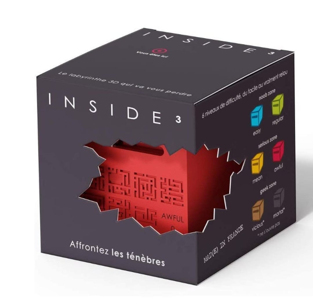 Inside3 Awful 'zero Series' Labyrinth Puzzle Cube Blood Red Brainteaser ...