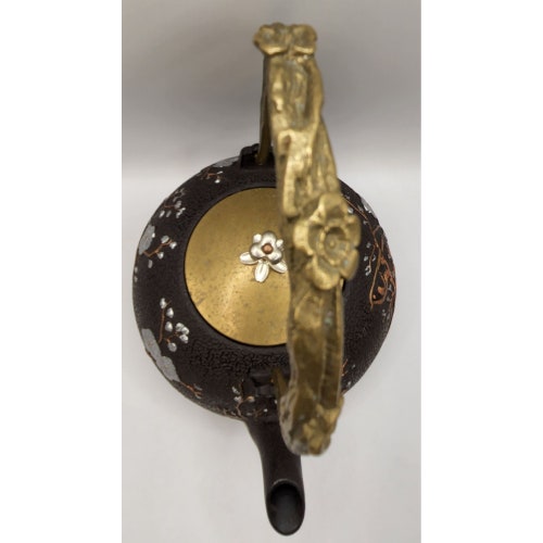 Cast Iron Teapot Kettle Japanese Tetsubin Design Decorative Brass shops Handle Used