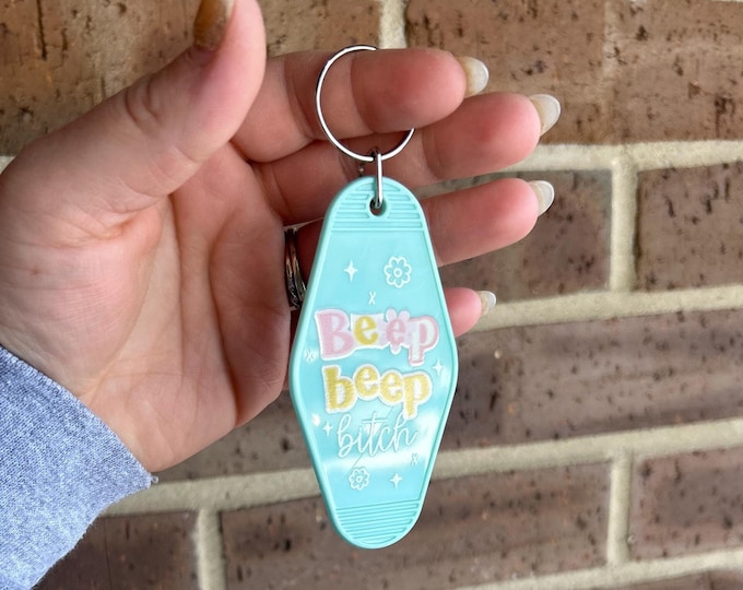 Beep Beep Motel Keychain, Funny Car Keys Accessory