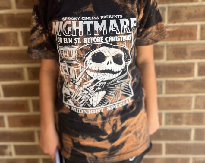 Bleached Nightmare Before Christmas Shirt - Halloween Graphic Tee