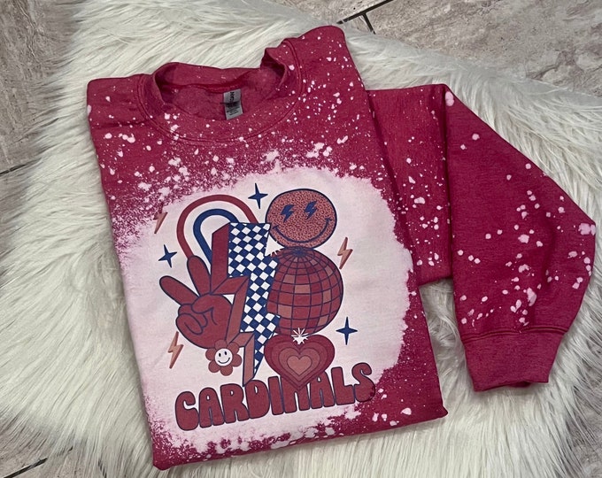 Retro Cardinals Bleached Shirt: Heather Sports Spirit Tee