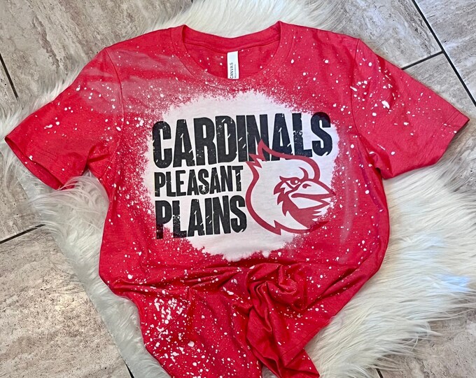 Pleasant Plains Cardinals Bleach Shirt