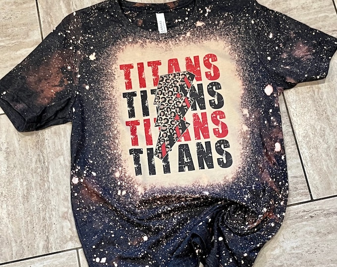 Titans Cheetah Lightning Bolt Shirt - Bleached Sports Tee