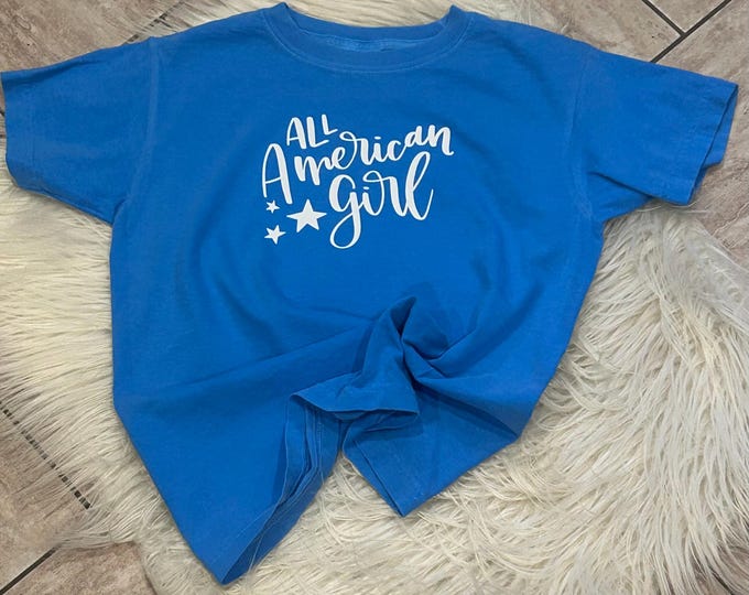 All American Girl Shirt: 4th of July Kids Graphic Tee