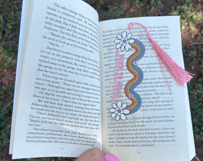 Born to Read Bookmark: Acrylic Book Lover Gift with Pink Tassel