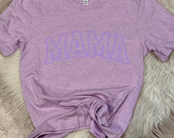 Mama Puff Print Shirt, Soft Cotton Mom Tee