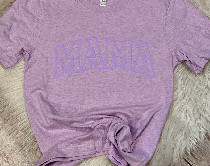 Mom Shirt, Mama Shirt, Mama Puff Shirt, Purple mama Puff Shirt, Mama Graphic Shirt