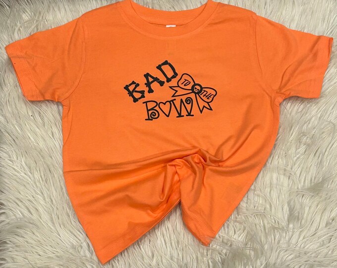 Bad to the Bow Halloween Shirt - Kids Cotton Polyester Tee