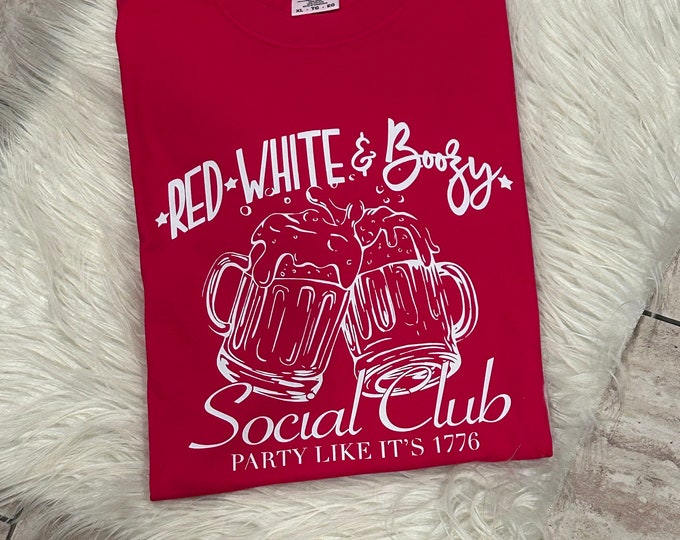 Red White & Boozy Shirt: 4th of July Graphic Tee