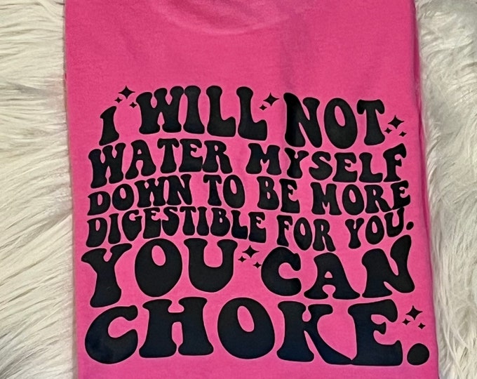 Funny Graphic Shirt: I Will Not Water Myself Down - Comfort Colors