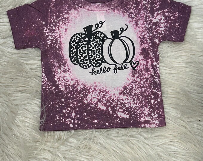 Hello Fall Pumpkin Shirt: Bleach Splatter Kids Tee
