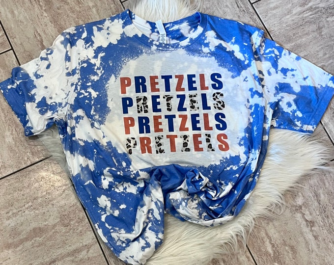 Pretzels Bleached Shirt: Heathered School Spirit Sports Tee