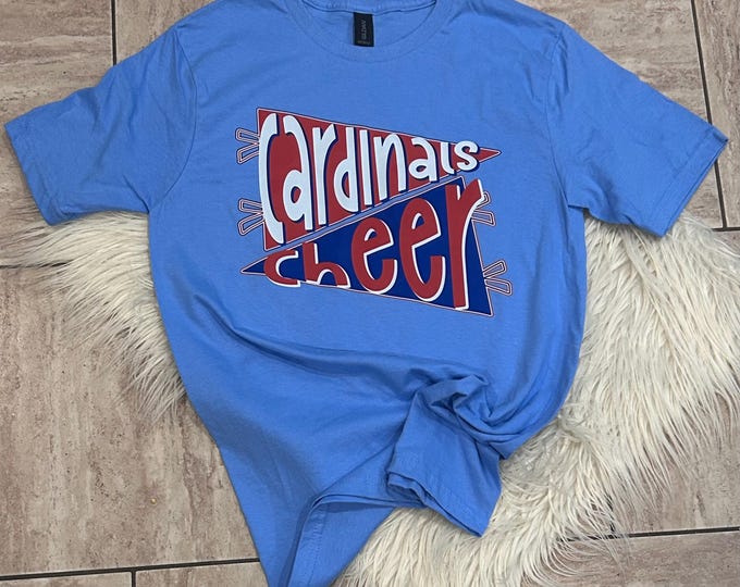 Cardinals Spirit Shirt: Bleached Mascot Tee - School Colors