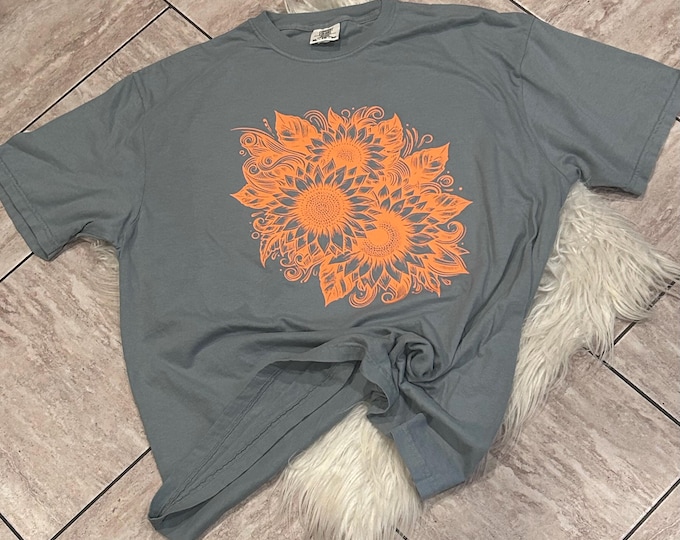 Sunflower Graphic Shirt: Comfort Colors Cotton Tee