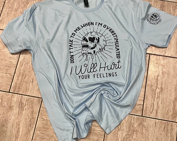 Funny Overstimulated Skull Graphic Shirt