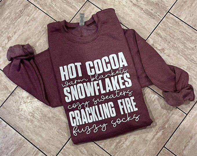 Hot Cocoa Sweatshirt: Winter Snowflakes Shirt