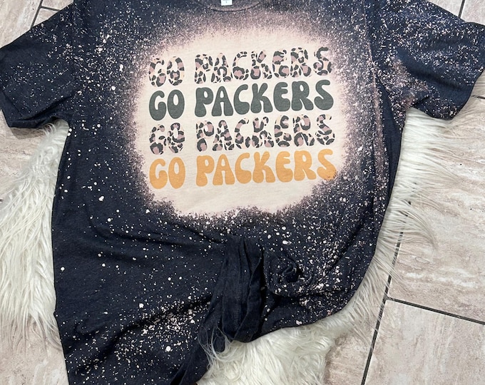Bleached Packers Football Shirt: Heathered Sports Tee