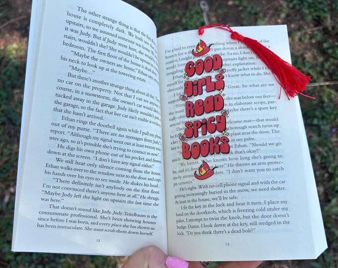 Spicy Books Bookmark: Good Girls Read, Acrylic Bookmark with Tassel