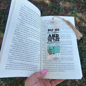 Coffee & Bookstore Acrylic Bookmark with Tassel