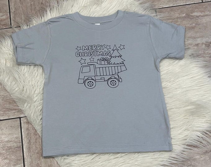 Merry Christmas Tractor Shirt: Bleached Holiday Tee