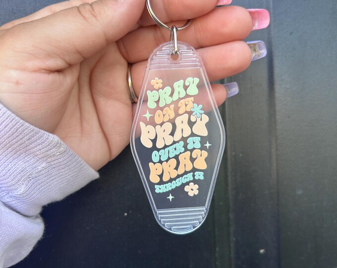 Pray On It Motel Keychain: Inspirational Small Gift