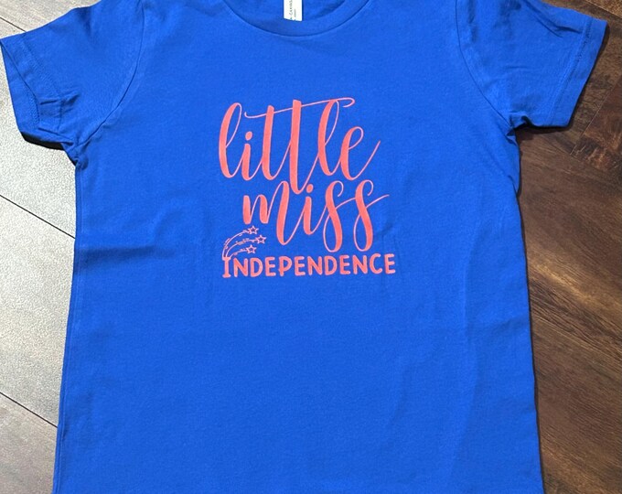 Little Miss Independence Shirt: Fourth of July Kids Graphic Tee