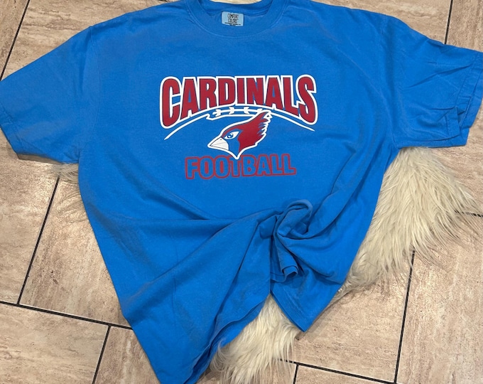 Cardinals Football Shirt: Comfort Colors Cotton Long Sleeve