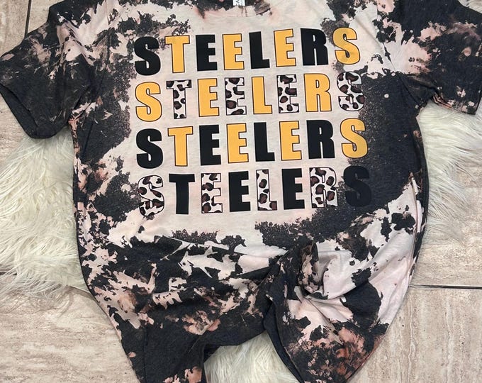 Bleached Steelers Football Shirt: Sports Tee